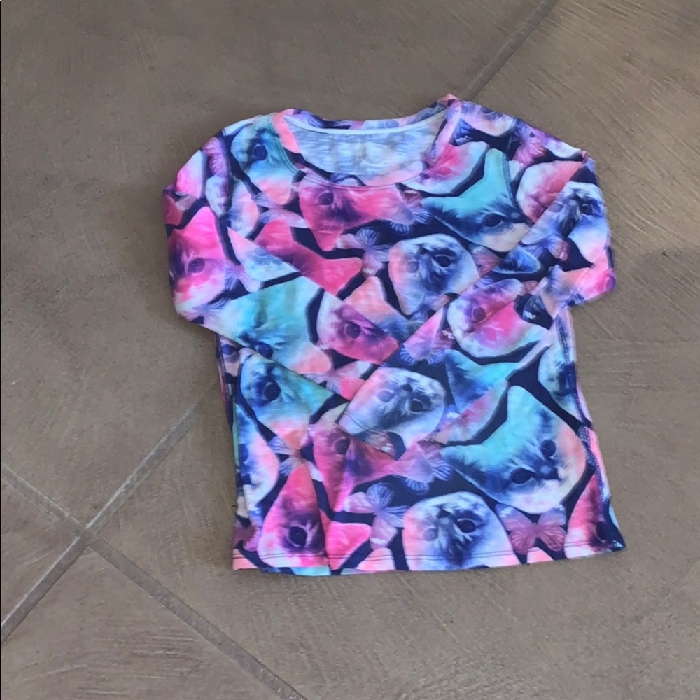 Girls cat long sleeve shirt